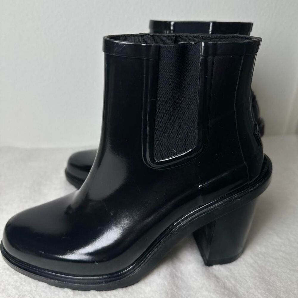Hunter Rare Original Refined High Heel Chelsea Women's Rain Black Boots Size 9